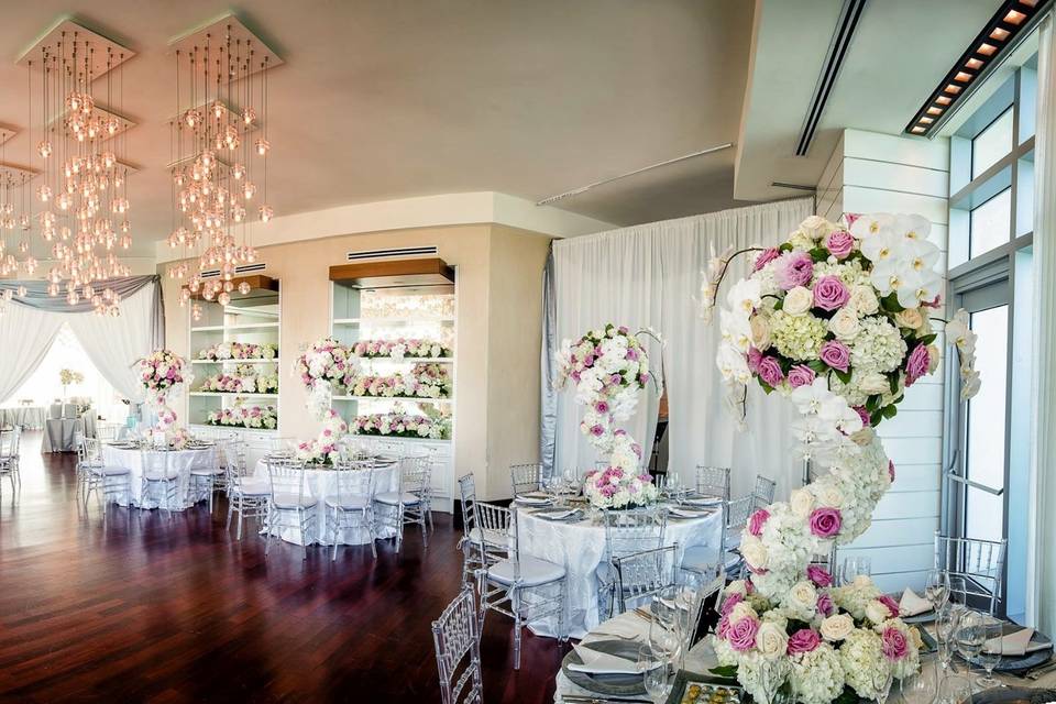 Table set up with centerpiece