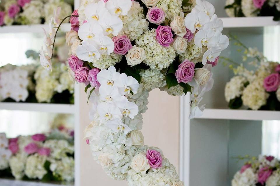 Table set up with centerpiece