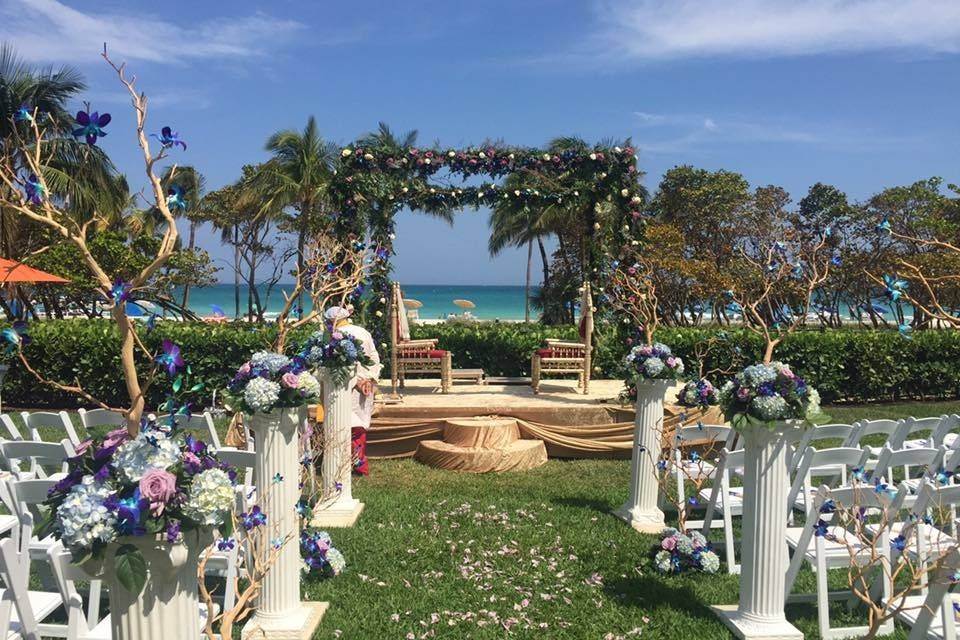 Wedding ceremony setup