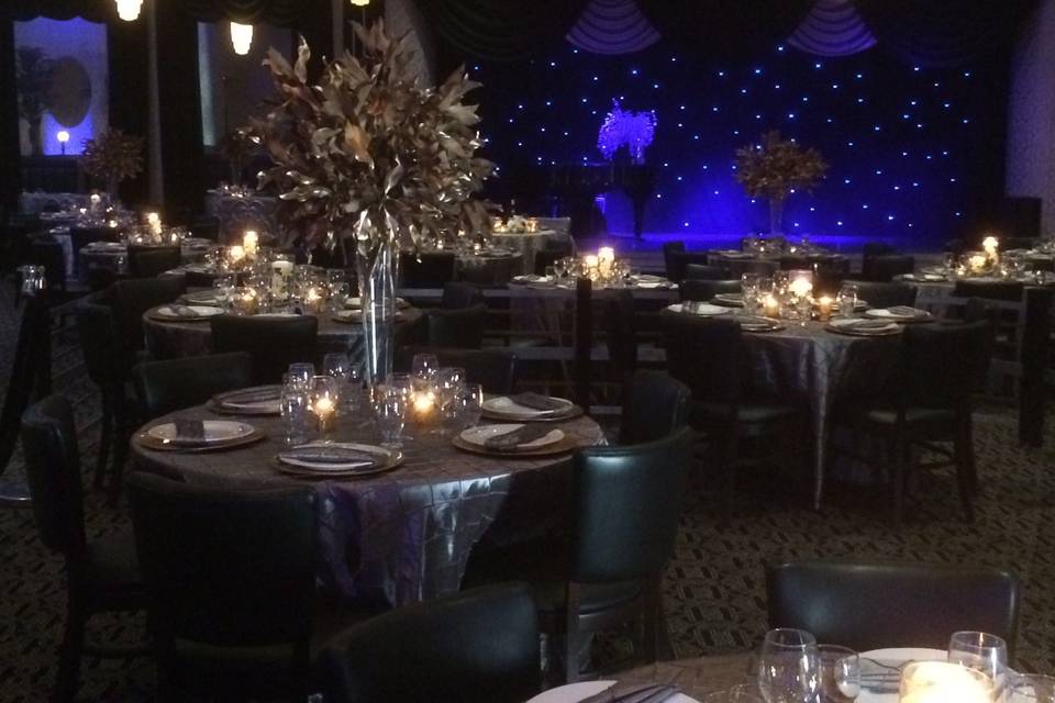 Candlelit reception tables