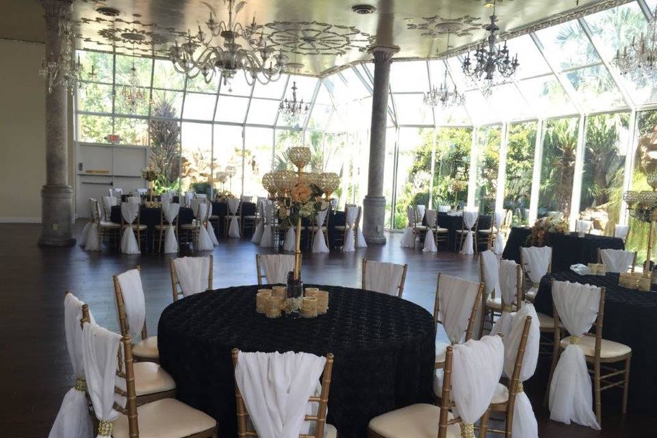 Table setup with centerpiece