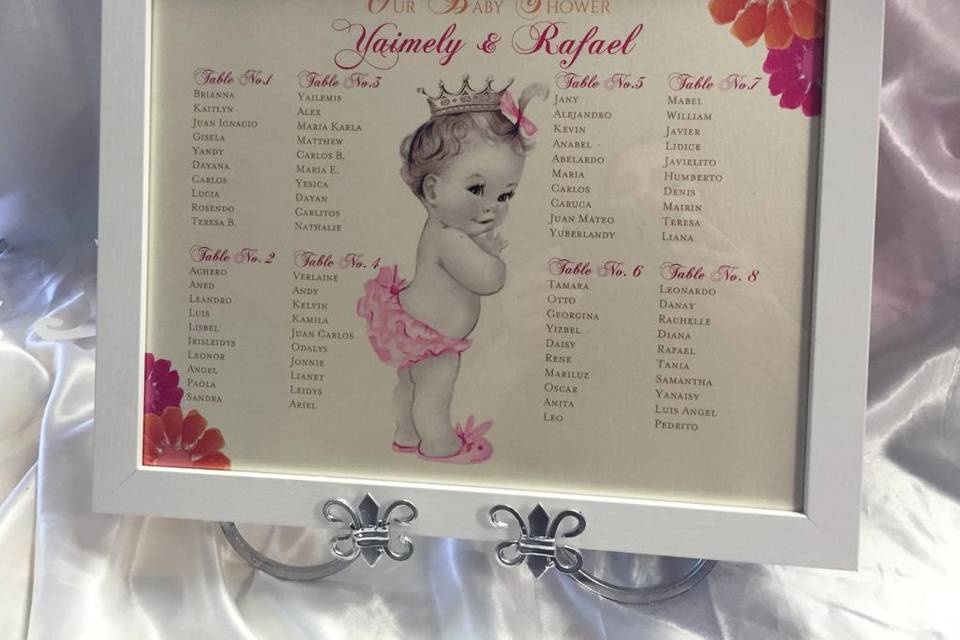 Baby Shower Seating Chart