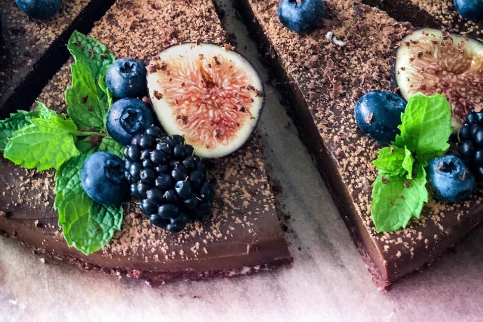 Fig blueberry chocolate cake