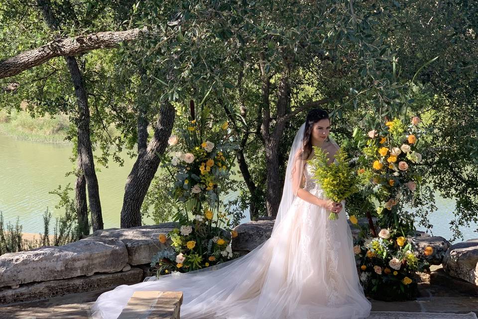 Intimate wedding porch