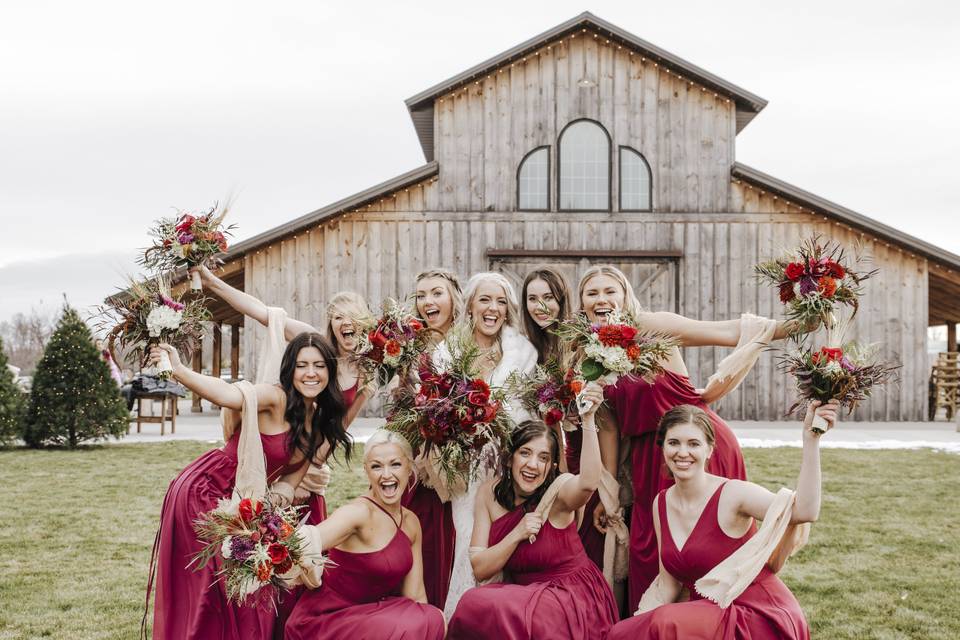 Bridesmaids red