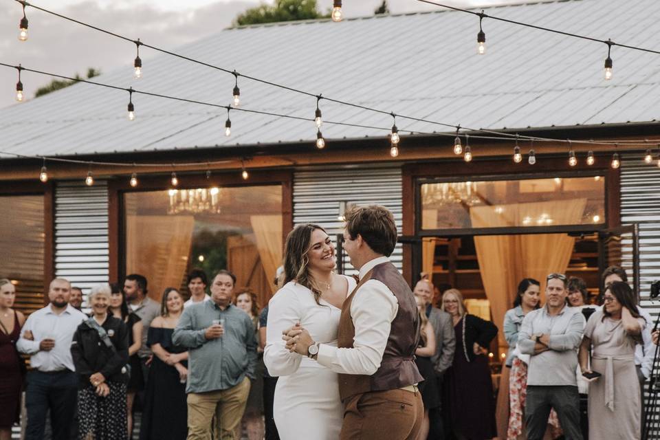 Bride and groom first dance