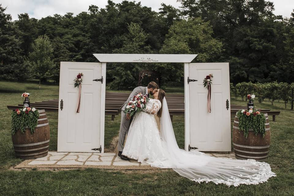 Bride and groom doors