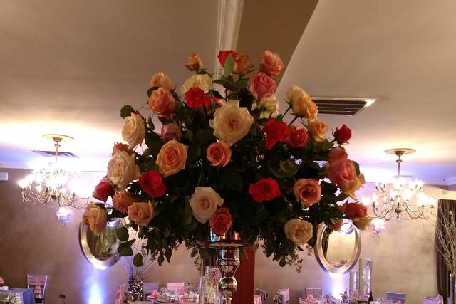 Raised floral centerpiece