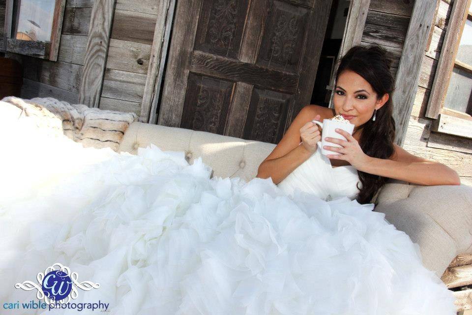 Photo for Bliss Bridal Magazine, by Cari Wible Photography, Hair by Bobbie Kleman, Makeup by Jessi Pagel Diaz