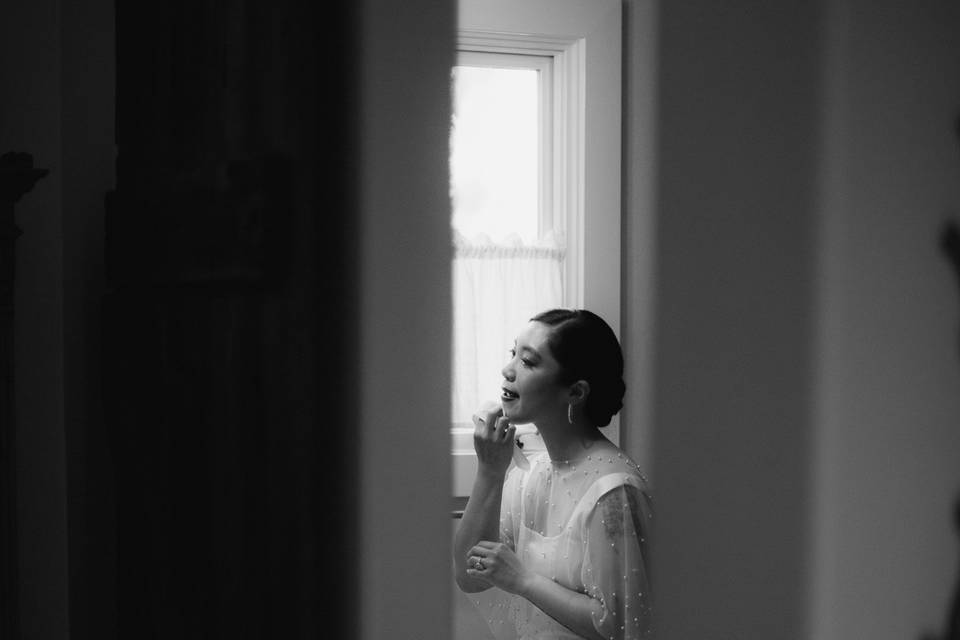 Bride getting ready.