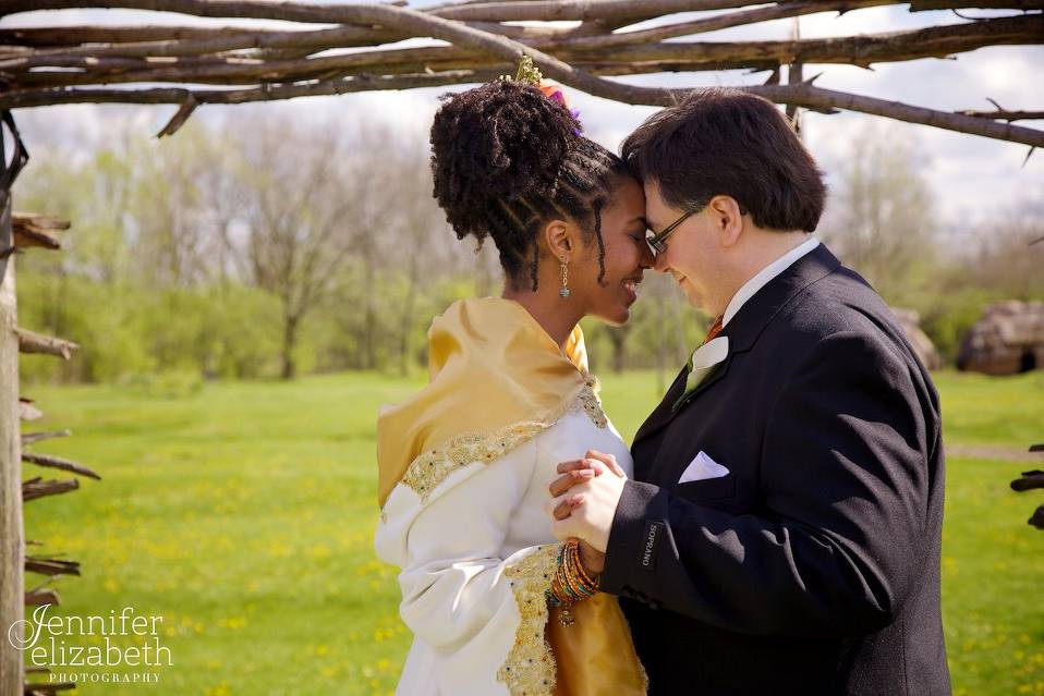 Ceremony under the dance arbor