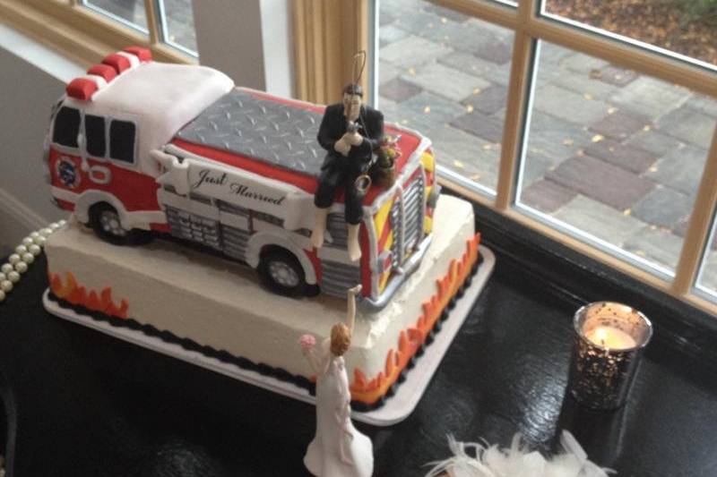 Fire truck groom's cake