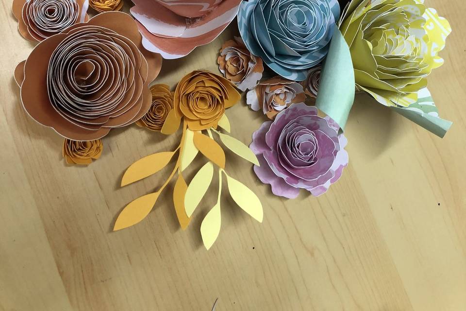 Spring paper flower samples