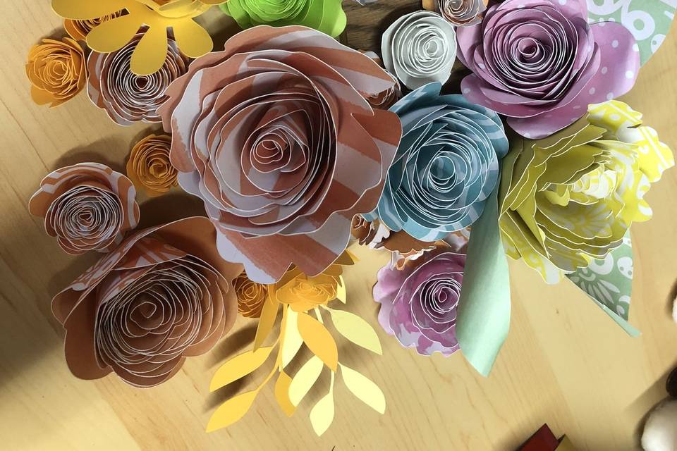 Spring paper flower samples