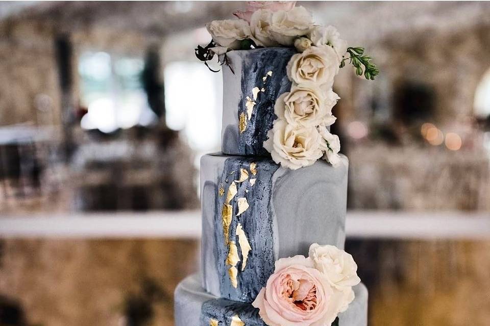 Gravity defying drip cake