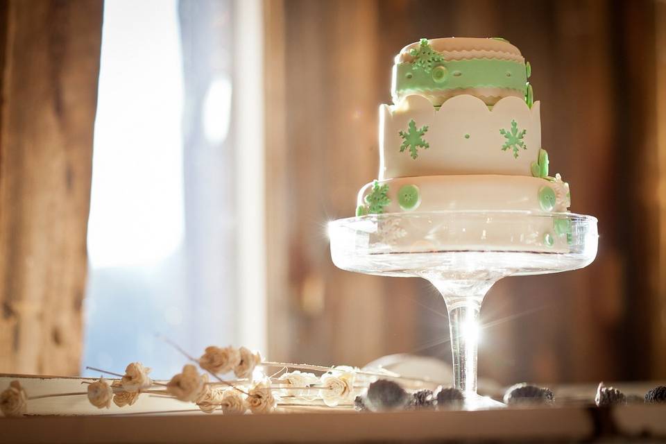 Mini winter wedding cake