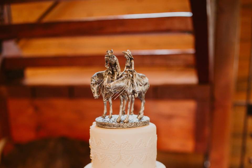 Western theme wedding cake