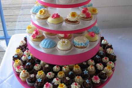 Spring cupcake tower