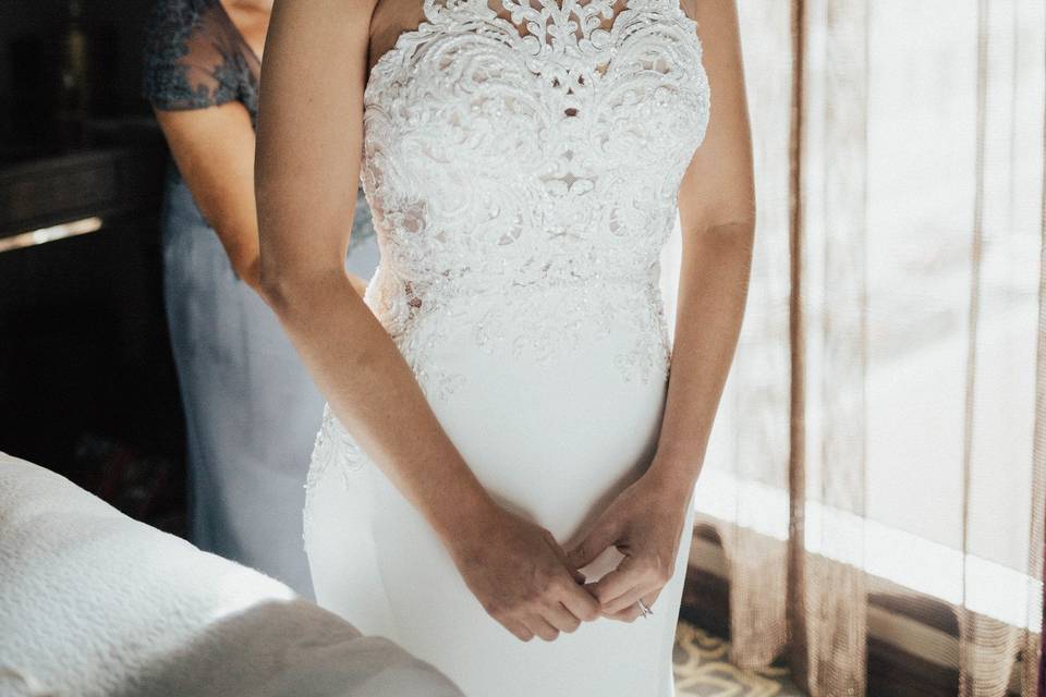 Dressing up the bride