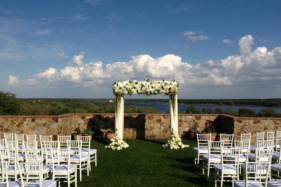 Outdoor wedding setup