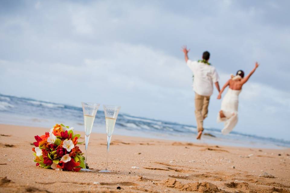 Bouquet by the sand