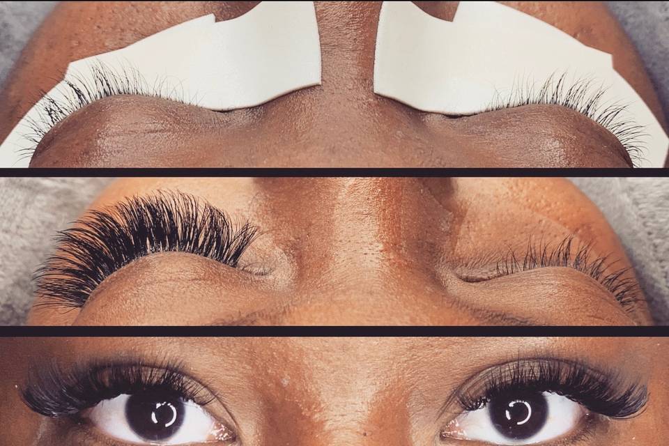 Lash extension before and after