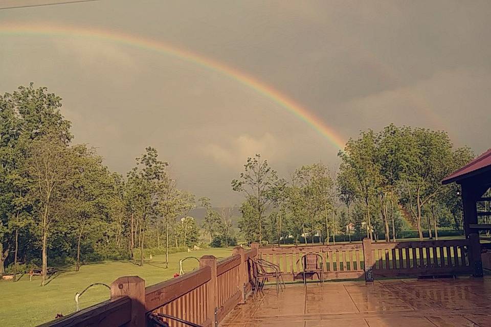 Rainbow above the venue