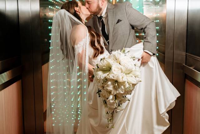 Newlyweds at the Elevator