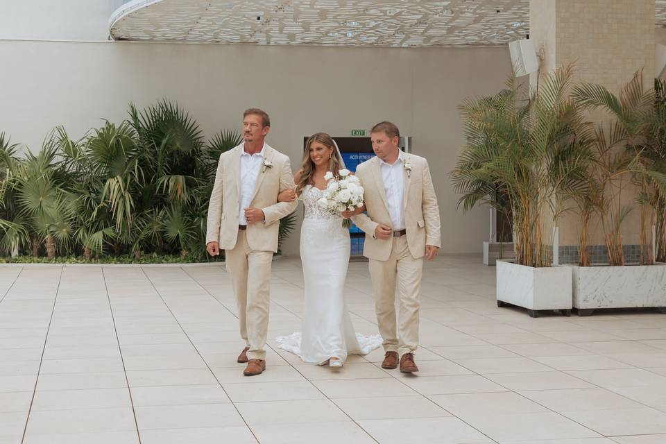 Bride Walking in- Amare Roof T