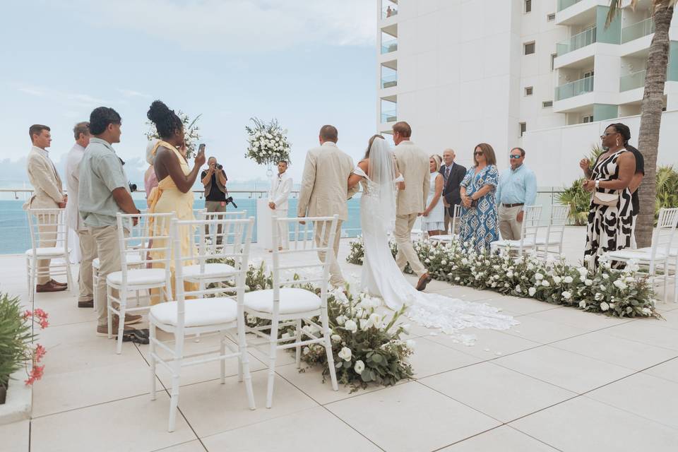 Bride Walking in- Amare Roof T