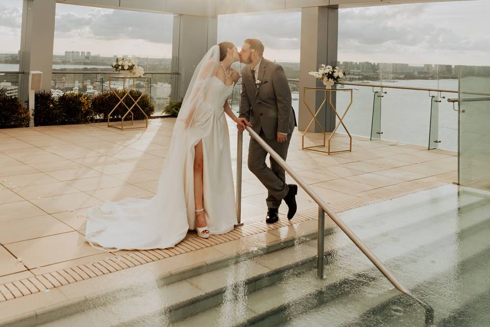 Newlyweds at Belvue Roof T