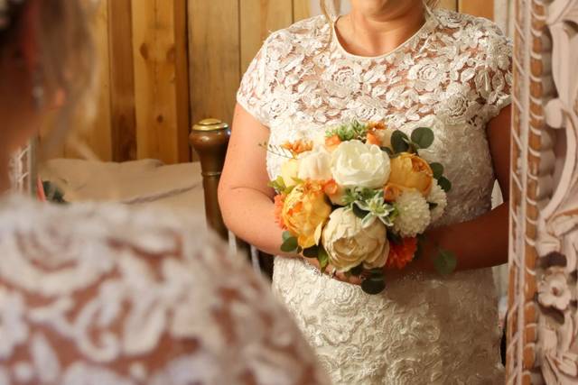 Bride in mirror