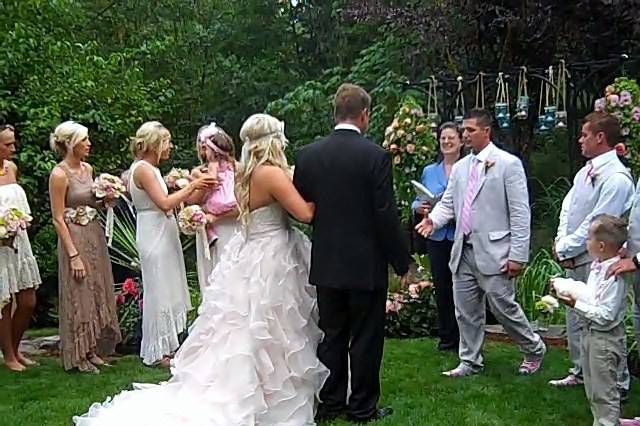 Brandy's Father was honored in presenting his daughter to Travis in holy matrimony! Three of Brandy's sisters were a part of her Wedding party!