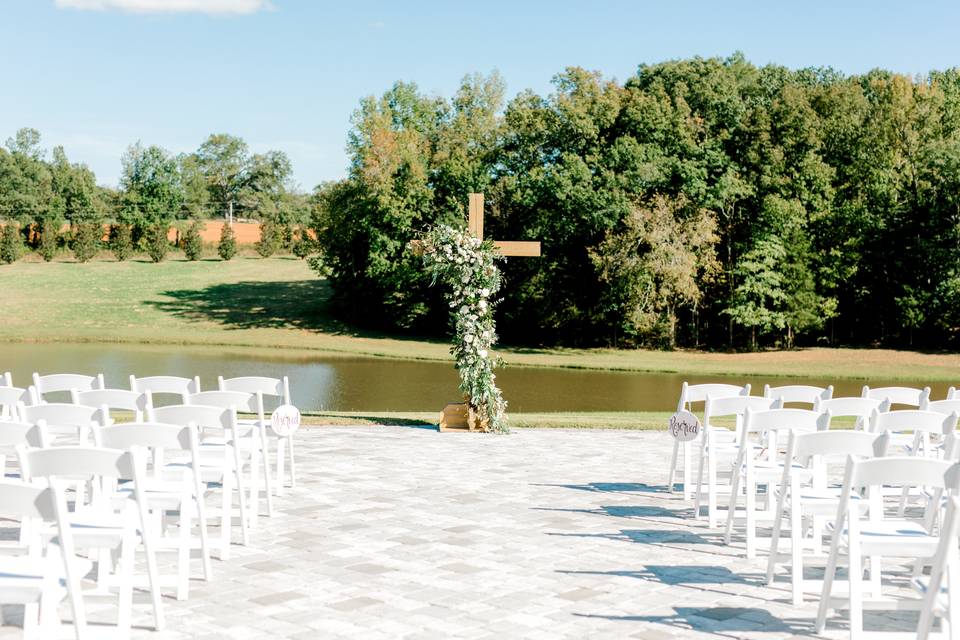 A Patio Wedding With Lake View