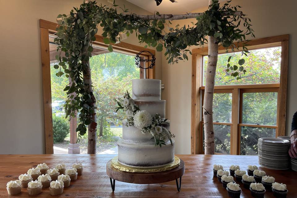 Dessert table with backdrop