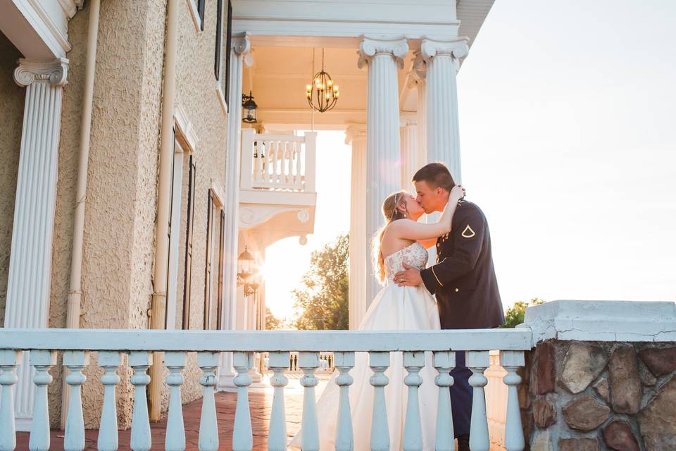 Kissing at sunset