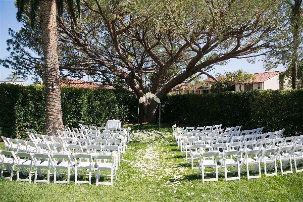 Outdoor wedding setup