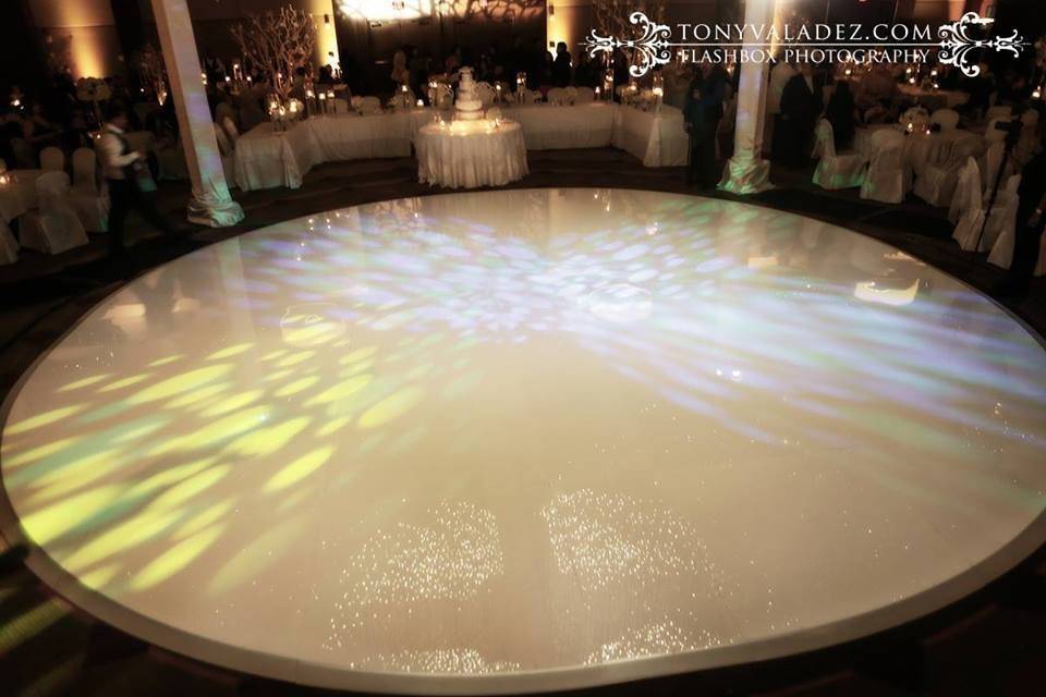 Round white dance floor