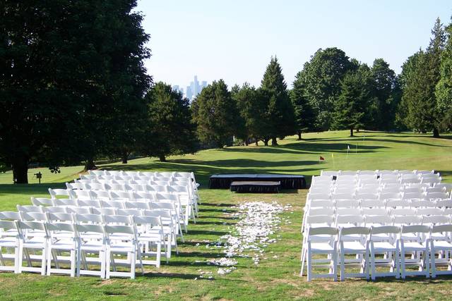 Outdoor wedding ceremony setup