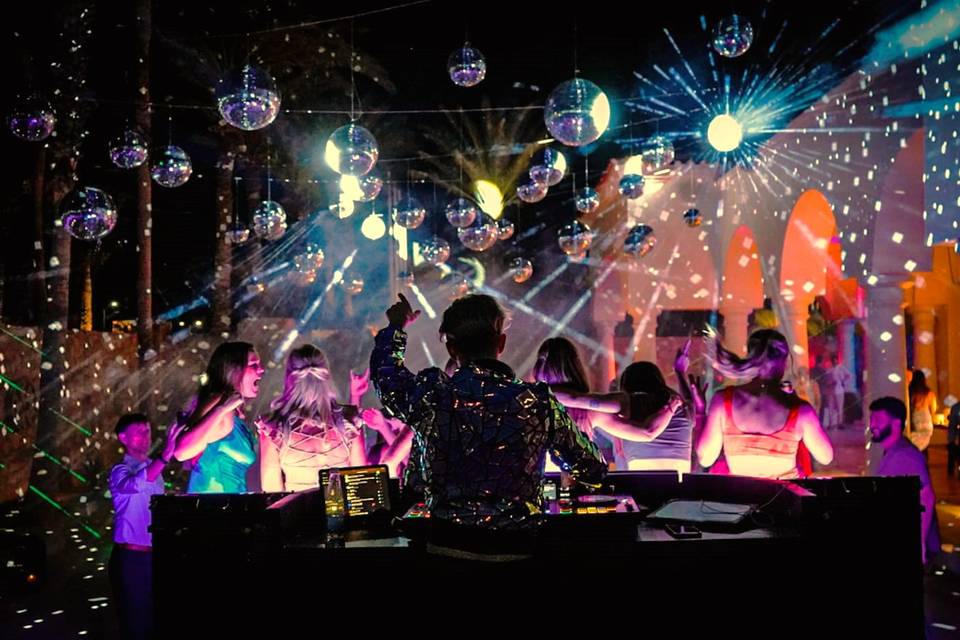DJ + Lighting + Disco Balls