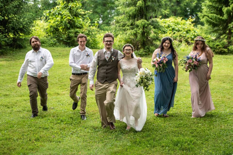 Bridal Party on the Move