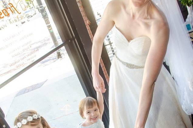 Bride and young guests