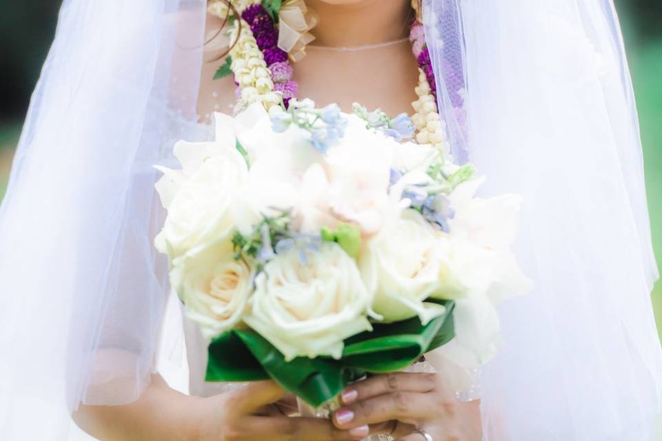 Bride close up bouquet
