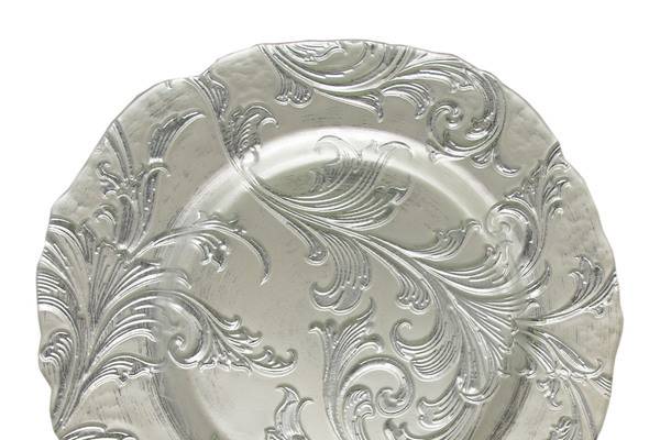 Silver Swirl Glass Charger