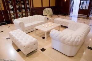 White Tufted Couch Set