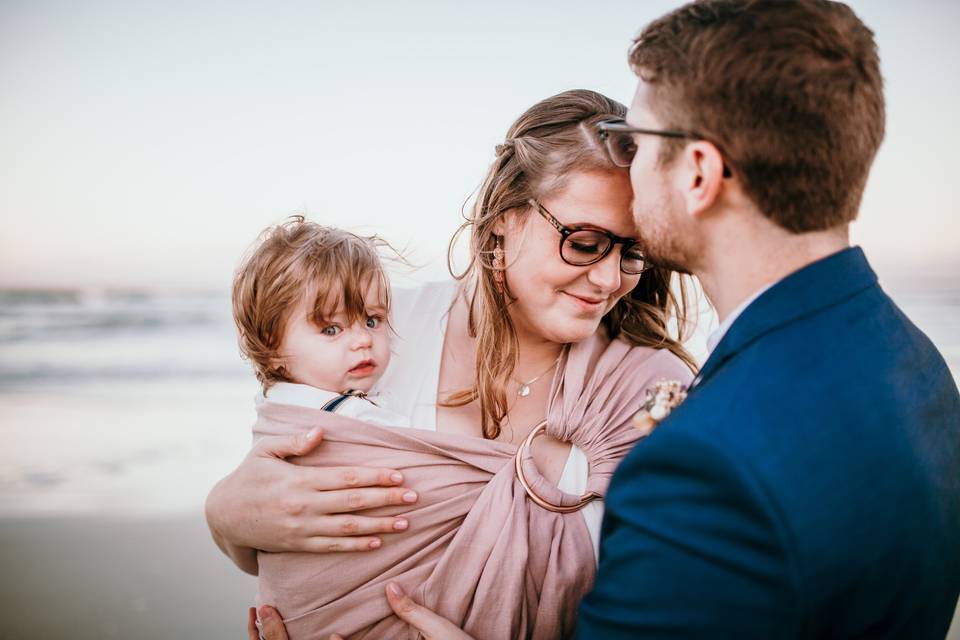 Romantic beach elopement