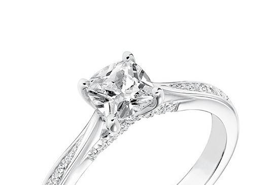 Style ArtCarved 31-V670EUW <br> Marci.  Classic Diamond Prong Set Enagement Ring.  Available in Platinum, 18K White or Yellow Gold, 14K White or Yellow Gold or Palladium.