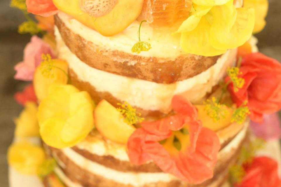 3 tier peach honey mascarpone