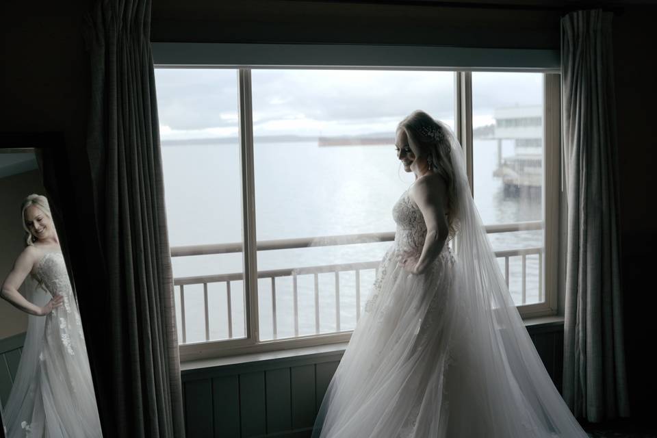 Bride reflection