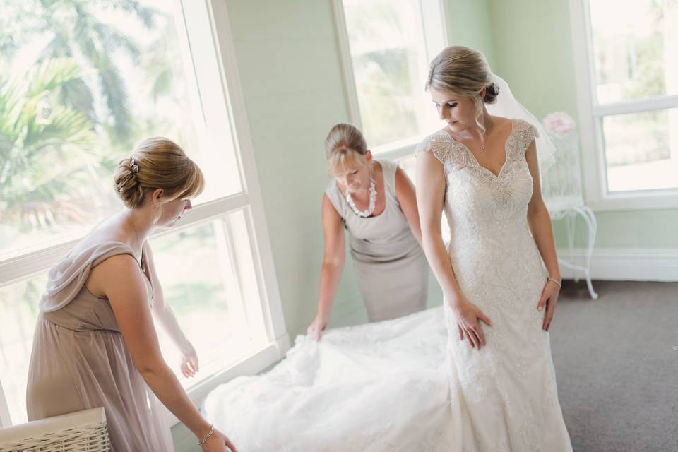 Bride getting ready